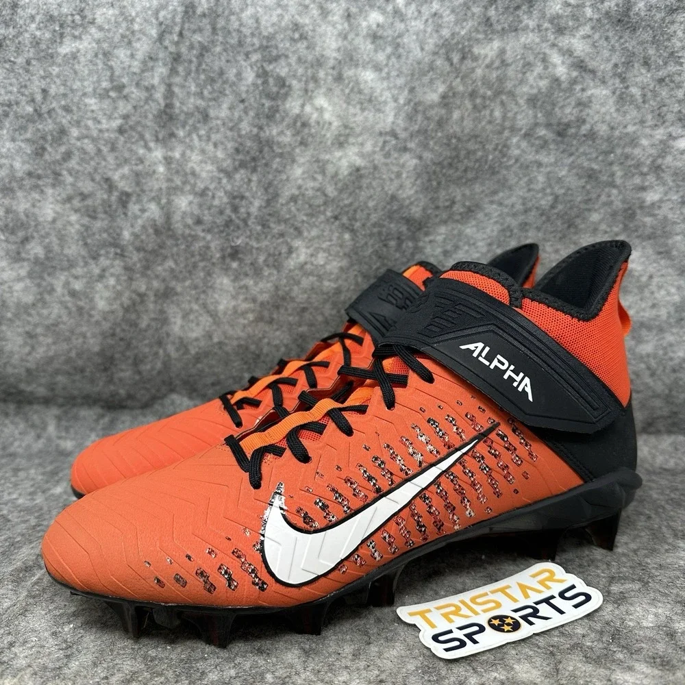 Nike Alpha Menace Pro 2 Football Cleats Mens Sz 10 Team Orange Black AQ3209-801